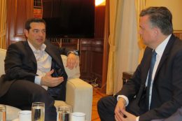 Emile Roemer in gesprek met Alexis Tsipras