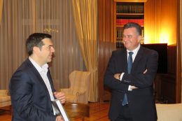 Emile Roemer in gesprek met Alexis Tsipras